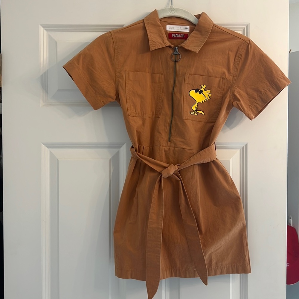 Zara x Peanuts belted mini dress